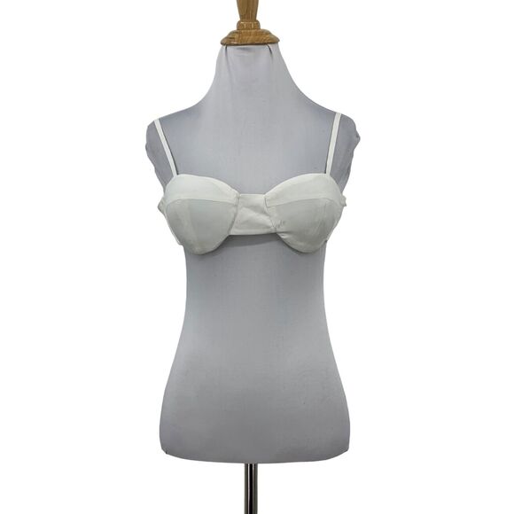 Princess Polly Padded Bralette Womens 6 White Adjustable Straps Back Clasp - Picture 1 of 16